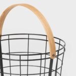 Metal Wire Bin with Wood Handle Black - Brightroom™ - Image 3