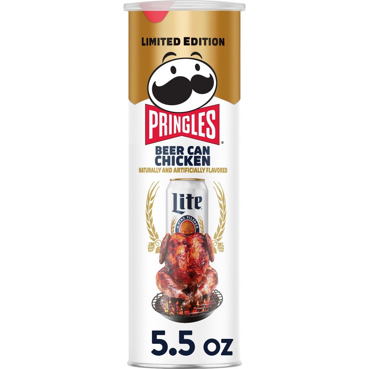 GUEST_d8178010-5ec4-424e-a73d-c91978c358d2.jpg Pringles Miller Lite Beer Can Chicken Potato Crisps Chips - 5.5oz - Image 1