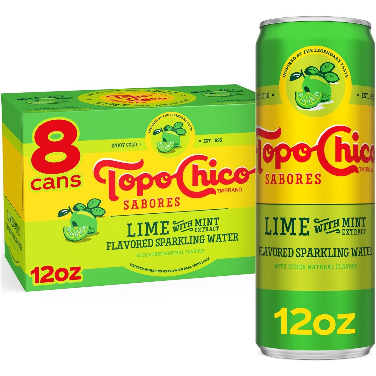 GUEST_d8cf2da2-5898-4374-9329-a528fd117cf0.jpg Topo Chico Sabores Lime Mint Sparkling Water - 8pk/12 fl oz Cans - Image 1