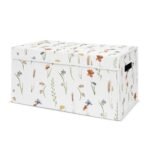 Sweet Jojo Designs Girl Fabric Storage Toy Bin Watercolor Floral Garden Green Blue and Orange