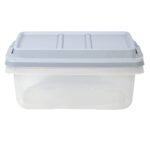 Hefty 18qt Plastic Storage Bin with Gray HI-RISE Stackable Lid: Universal Storage, Locking Handles, Snap Closure - Image 4