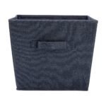 Household Essentials Set of 2 Tapered Fabric Hard Sided Storage Bins with Cloth Handles Denim - Image 5