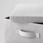 13"x13"x6" Fabric Bin with Lid Light Gray - Brightroomâ„¢ - Image 3