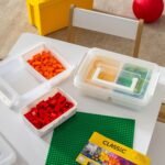 IRIS 1 Qt Plastic Storage Bin with Lid, White, Stackable Craft and Sensory Organizer for Home or Office, 2Pk - Image 3