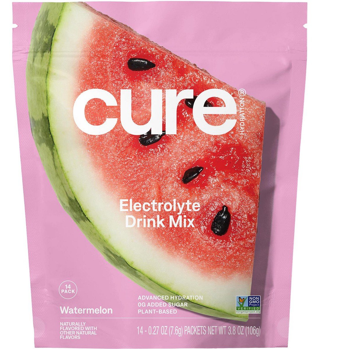 GUEST_dbd1b87a-1687-45fa-b878-78cadbf72605.jpg Cure Hydration Hydrating Electrolyte Mix, Watermelon, 14 Packets, 0.27 oz (7.6 g) Each - Image 1