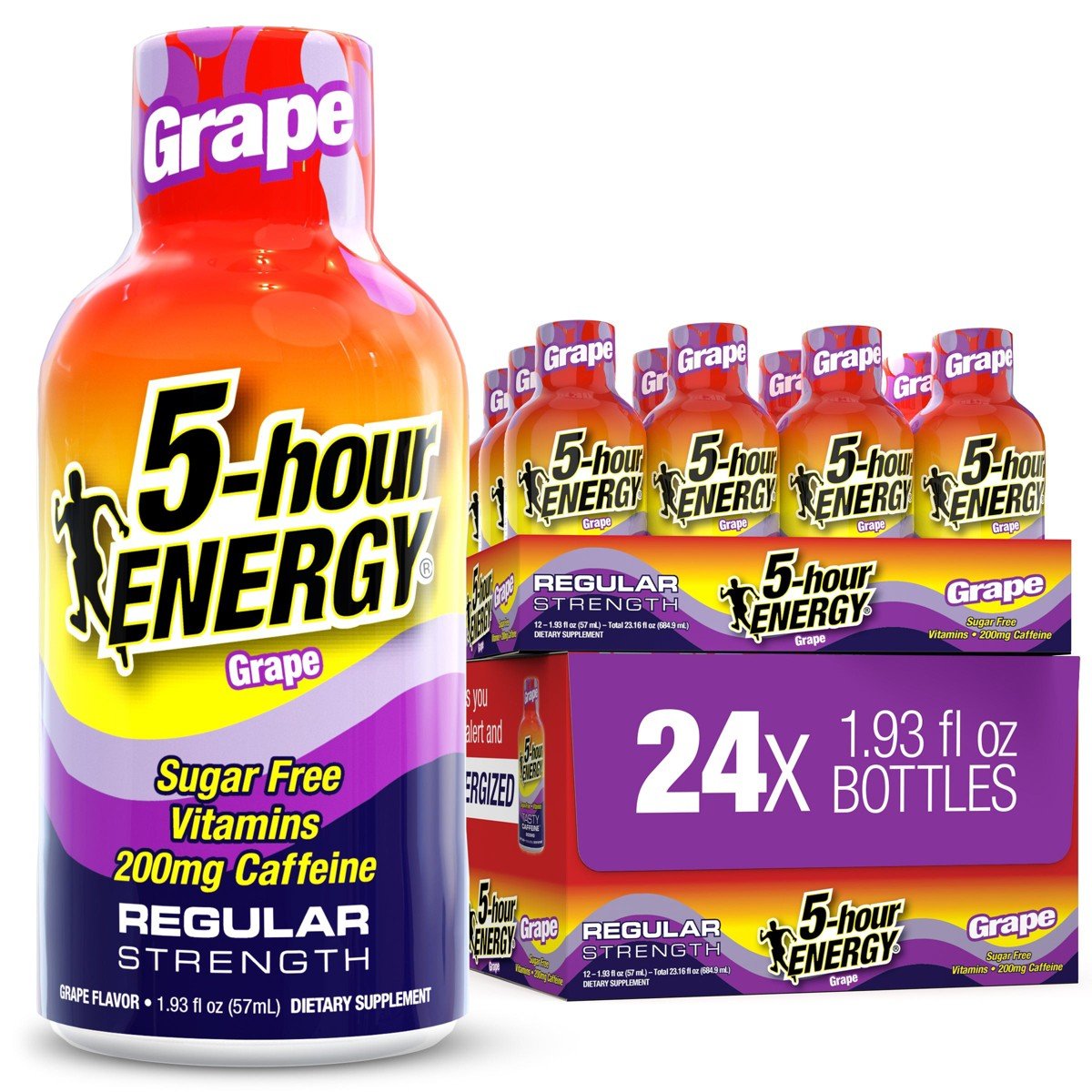 GUEST_dc8267ae-9d8e-413b-9ef7-183dc95a5bad.jpg 5-hour ENERGY Regular Strength Shots, Grape Flavor, 1.93 Fl Oz, 24 Pack - Image 1