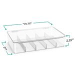 Sorbus 3 Pack Clear Stackable Plastic Sunglass Holder with Hinged Lid for Eyewear Display Includes 5 Sections - Image 3