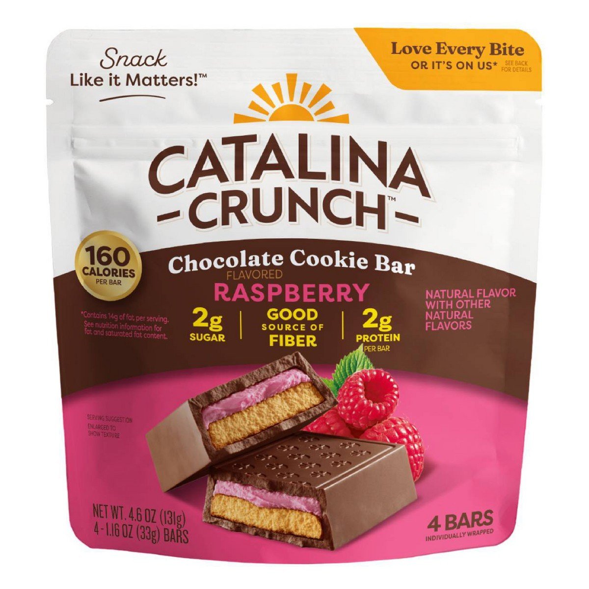 GUEST_de7d81a7-d390-421f-a218-4090e9714873.jpg Catalina Crunch Cookie Bar Raspberry Chocolate - 4.6oz/4ct - Image 1