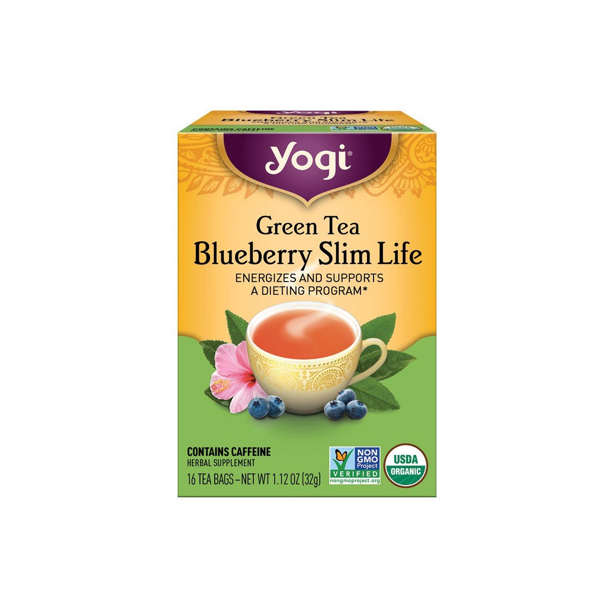 GUEST_de85ed4d-5ba0-4b94-8fc9-0aec692324a7.jpg Yogi Blueberry Slim Life Herbal Green Tea Bags - 16ct: Organic, Vegan - Image 1
