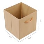 REGALWOVEN Durable Set of 6 Fabric Storage Cube with Built-In Bottom with Handle, Collapsible Storage for Organizing Clothes Books Khaki 11*11*11in - Image 4