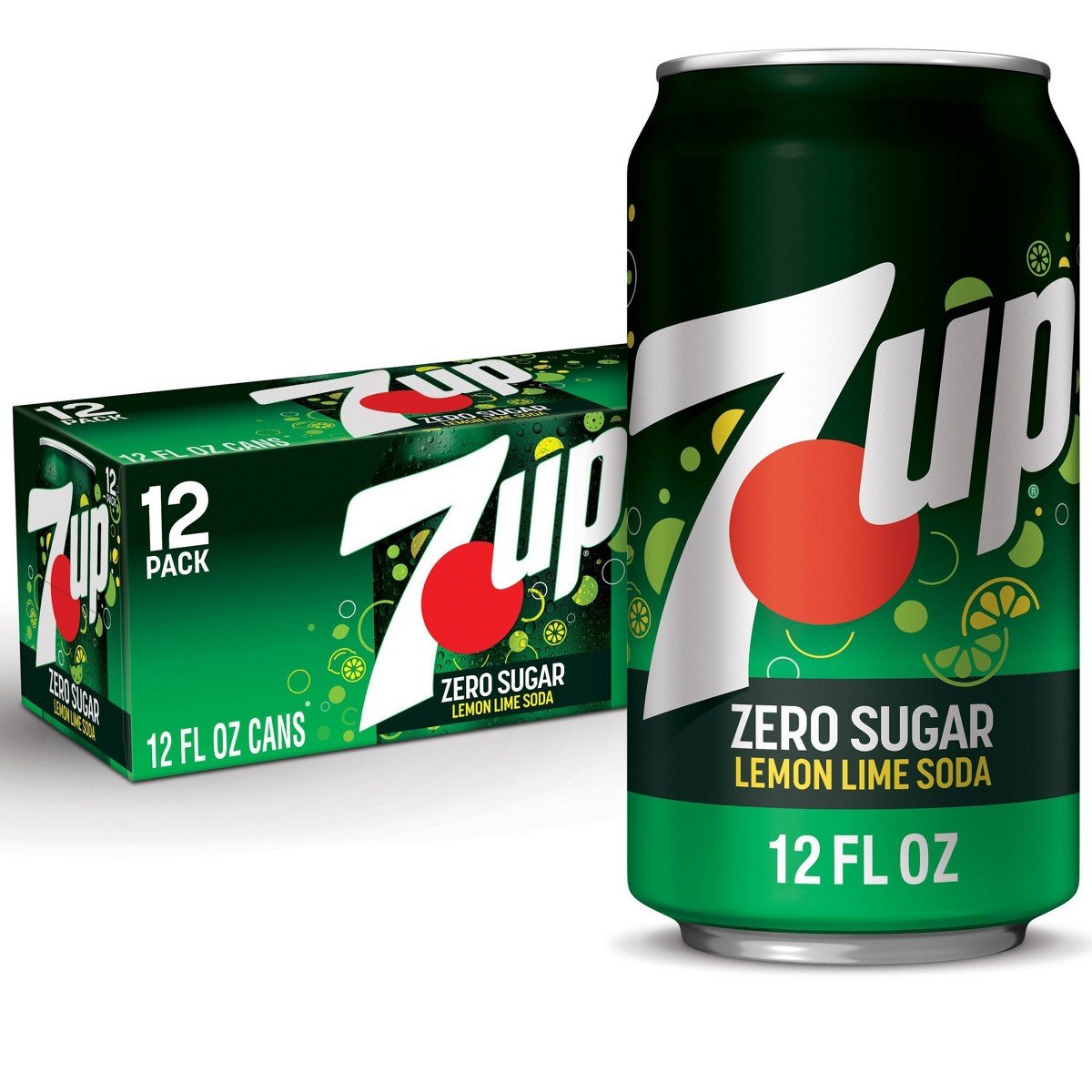 GUEST_df6a983e-6e42-4d60-b306-834a5345276f.jpg 7UP Zero Sugar Lemon Lime Soda - 12pk/12 fl oz Cans: Diet, Non-Caffeinated - Image 1