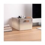 Isaac Jacobs 2pk 7"x8.11" Decorative Storage Ombre Bin Gray - Image 4