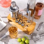 Cocktail Shaker Set Bartender Kit with Stylish Bamboo Stand 16 Piece Barware Mixing Tools, Bartending Kit Gift Set For Home Bar Party, Stainless Steel - Image 3
