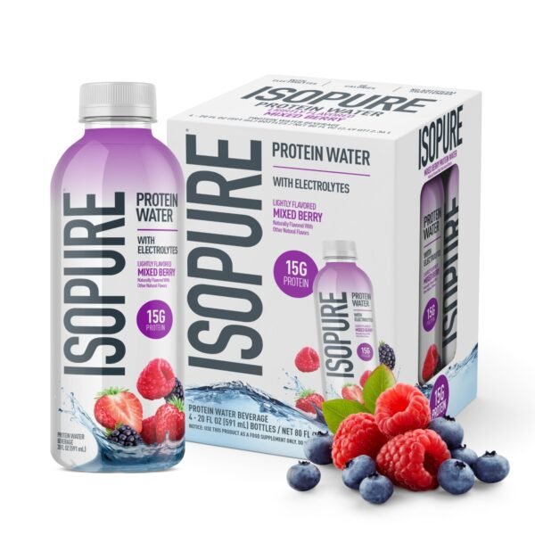 Isopure Mixed Berry 15g Clear Protein Water with Electrolytes - 4pk/20 fl oz