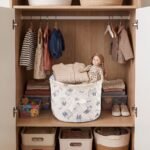 Alilang Quilted Fabric Storage Basket with Lace Trim and Bow - White - Image 4