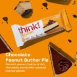 think! Protein Bars Chocolate Peanut Butter Pie - 10g Protein - 16.9oz/12ct: Keto Certified, Gluten-Free, No Artificial Sweeteners - Image 3