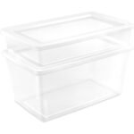 Sterilite 41 Quart Storage Box, 18 Pack, Clear Plastic Stackable Storage Bins with Snap-On Lids for Home and Office Organization - Image 3