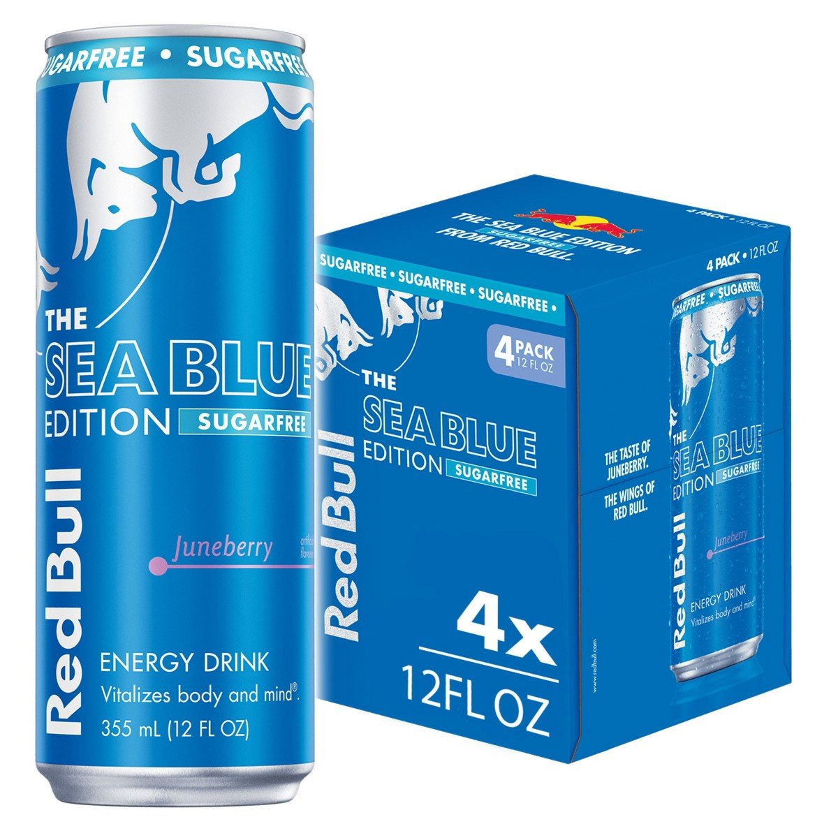 GUEST_e445e849-04aa-4ad0-95e0-781861472299.jpg Red Bull Sea Blue Edition Sugarfree Energy Drink - Juneberry, Caffeinated - 4pk/12 fl oz Cans - Image 1