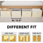 4 Pack Under Bed Storage Bins with Lids - 10" High Large Organizers for Bedroom, Closet, Clothes, Bed Sheets (Gray) - Image 3