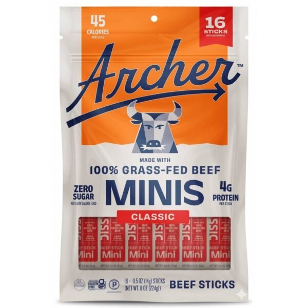 Archer Jerky Classic Beef Mini Meat Sticks - 8oz/16ct
