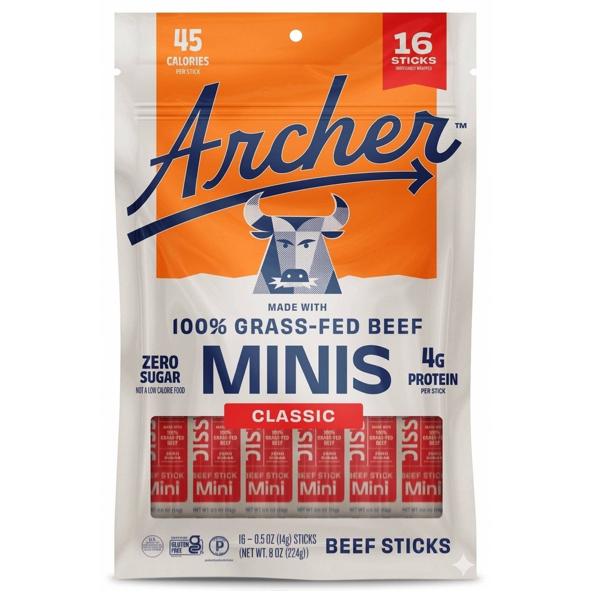 GUEST_e4ea1050-4026-4639-8434-c69e6545d1fd.jpg Archer Jerky Classic Beef Mini Meat Sticks - 8oz/16ct - Image 1