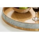 Vintiquewise Large Barrel Head Decorative Storage Serving Tray - Image 6