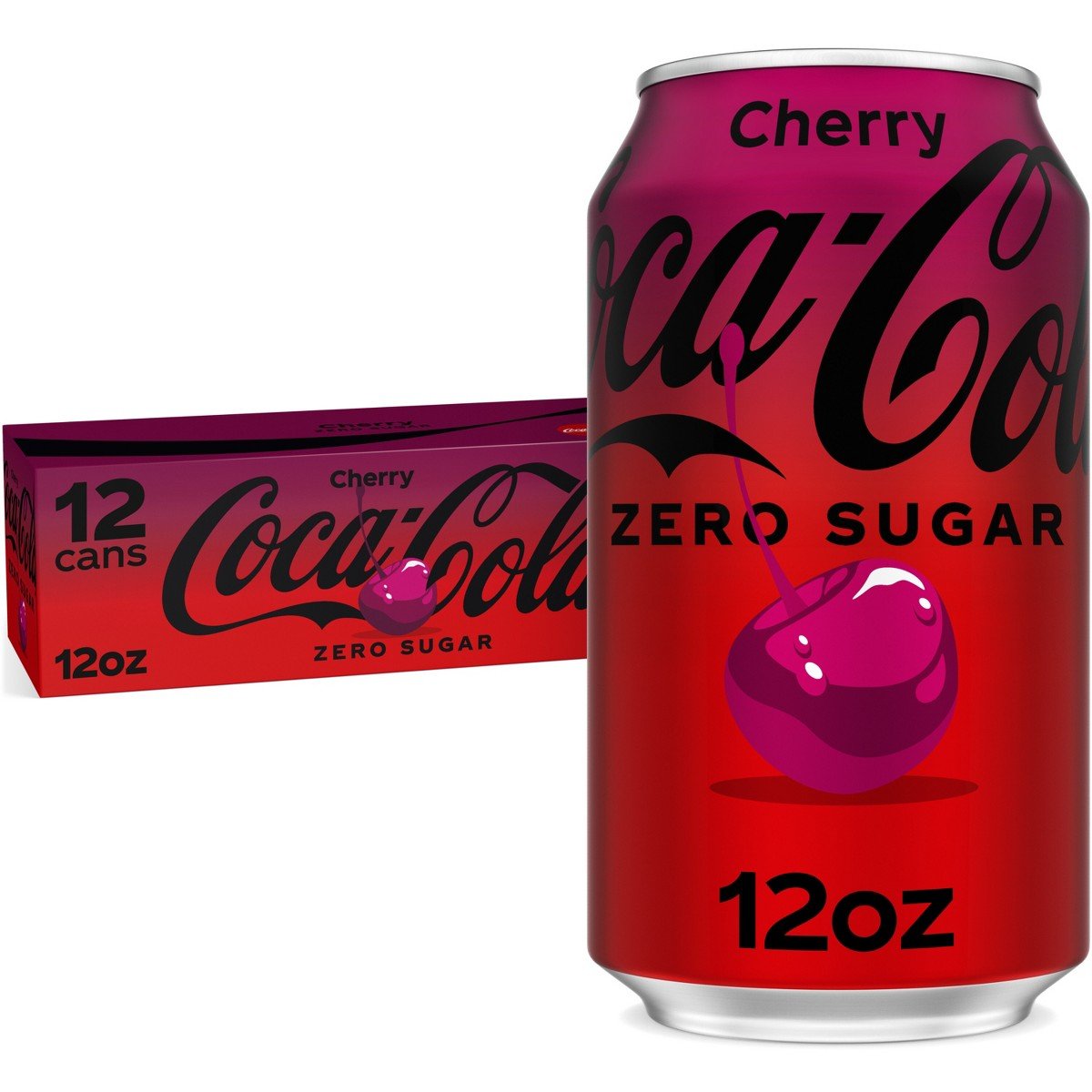 GUEST_e557ca1c-cb5b-463e-b0d9-4bbd00eb49be.jpg Coca-Cola Cherry Zero Soda - 12pk/12 fl oz Cans: Sugar-Free - Image 1