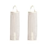 Alilang 2 Pack Hanging Storage Bags Vertical Organizer Socks Storage for Closet Door Wall Space Saving, White-S