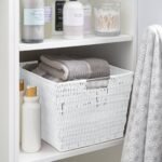 Simplify Large Rattan Tote with Sterling Silver Handles Gray: Decorative Storage Bin, 15"x13"x10", No Assembly Required - Image 5