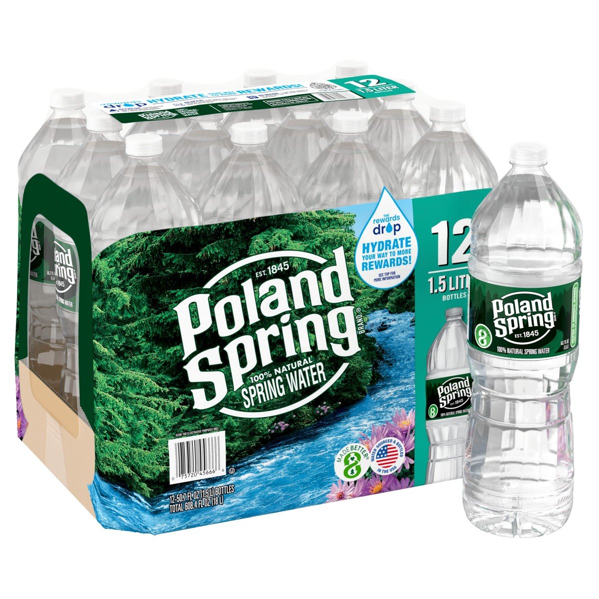 GUEST_e7225dbe-fa03-49a4-b883-4acfcb3bcea4.jpg Poland Spring Maine Spring Water - 12Pack/1.5 L, Plastic Bottles: Non-Caffeinated - Image 1