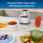 Oster 2-in-1 One Touch Blender - Stainless Steel: Glass Jar, 6 Speeds, Smoothies, Ice Crush, Dishwasher-Safe Parts - Image 3