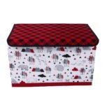 Bacati - Lumberjack Red/Black/Gray Boys Cotton Storage Toy Chest - Image 4