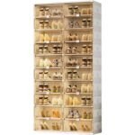 BALHAM TRADE-40 Pairs Shoes storage box Fast Installation with Clear Magnetic Door Foldable 10Tier-2Row 13.4"D x 35"W x 70.2"H