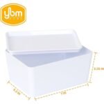 YBM Home Small White Plastic Storage Bin with Lid (2140),6-Pack - Image 2