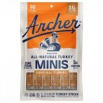 Archer Jerky Turkey Mini Sticks - 7.36oz/16ct: Sugar-Free, Gluten-Free, 5g Protein