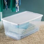 Sterilite 90 Quart Storage Box, 8 Pack, Clear Plastic Stackable Storage Bins with Snap-On Lids for Home, Closet and Office Organization - Image 3