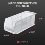 Akro-Mils 12 Pack AkroBins Plastic Storage Bins, Space-Saving Organizers, Clear - Image 4