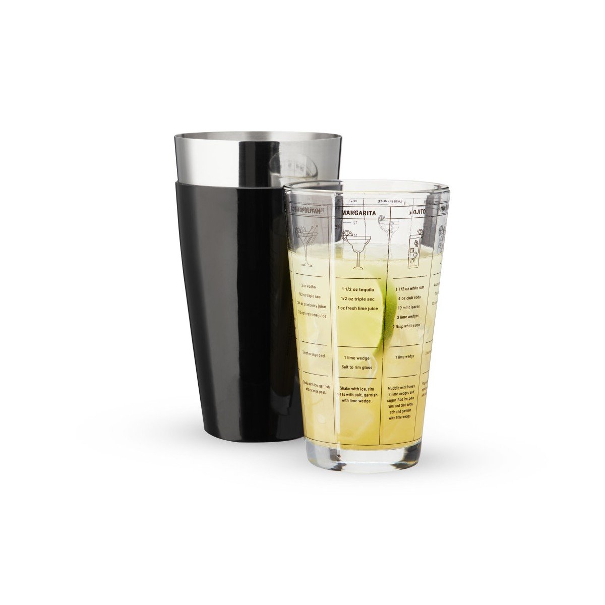 GUEST_e8696e6e-f0a7-4ee4-bf52-9bc8400f01ef.jpg True Boston Cocktail Shaker with Recipes, 2-Piece Stainless Steel Drink Shaker Tin and Mixing Glass for Cocktail Parties, Wedding Gifts, 26 oz & 14 oz - Image 1