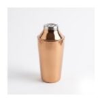 IHI Est. 1986 Rose Gold Martini Cocktail Shaker, 6.75 Inch Stainless Steel Drink Mixer with Built-In Strainer, Metallic Copper Finish Barware for Home
