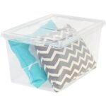 IRIS 58 Qt Plastic Storage Bin Tote Organizing Container with Latching Lid, Clear - Image 4