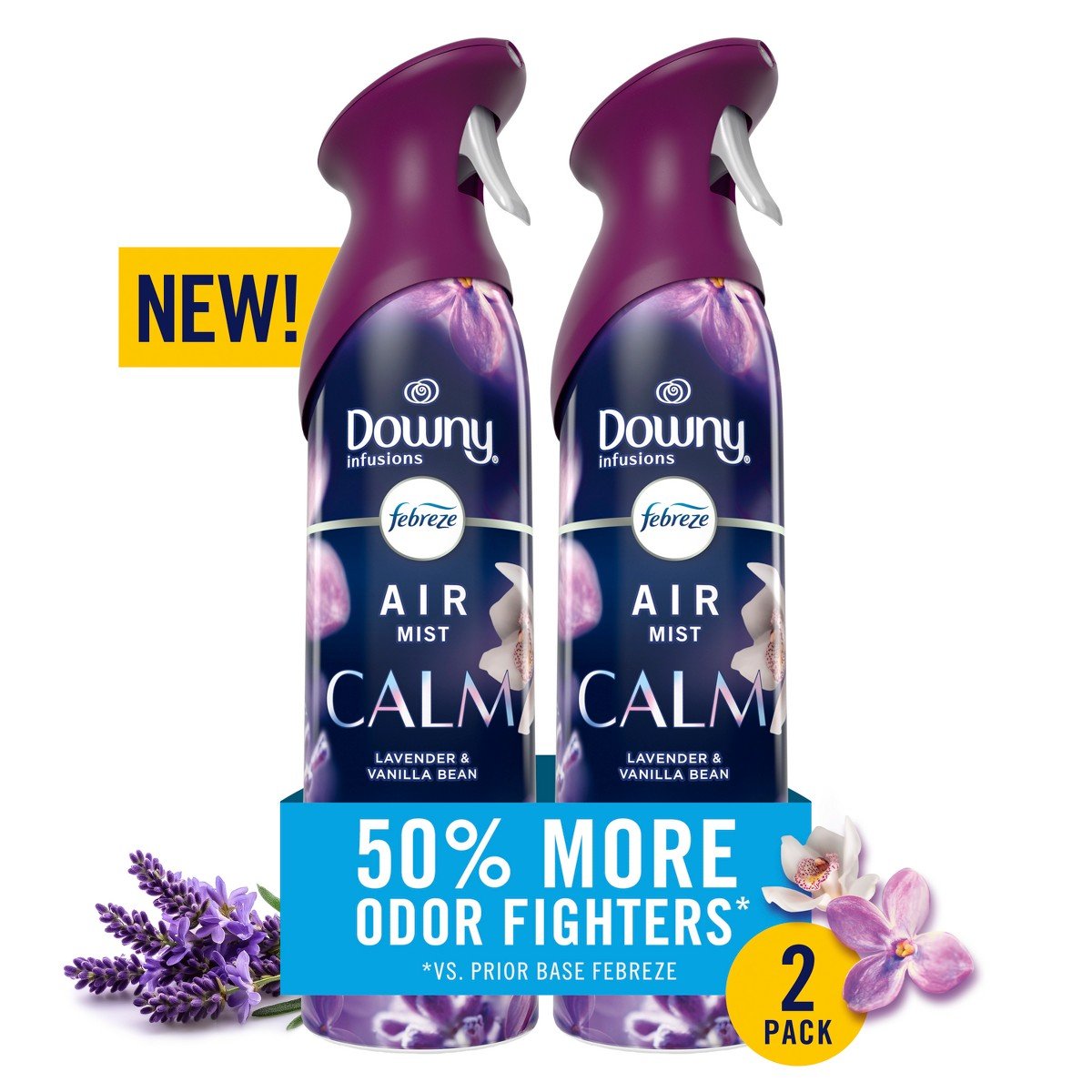 GUEST_ea3f76e5-5562-4cd6-91a3-b92b8750fc46.jpg Febreze Air Fresheners Downy Calm - 2ct: Aerosol, Scented - Image 1