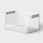 Click in Place 20.7qt Clear Open Front Plastic Storage Bin for Home and Office Organization White Latch - Brightroom™ - Image 3