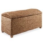 Casafield 36" Storage Trunk with Curved Lid, Safety Hinge - Natural, Water Hyacinth Wicker Storage Chest Basket for Bedroom, Entry Way, Living Room - Image 7