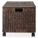 Casafield Rolling Filing Cabinet, Espresso Dark Brown - Water Hyacinth Hanging File Folder Organizer on Wheels, Home Office Storage - Image 4