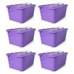 Life Story 55 Quart Stackable Storage Bin, Light Duty Container, Purple, 6 Pack - Image 2