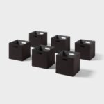 13" 6pk Fabric Bin Black - Brightroom™: 13 Inch Storage Cube, Decorative Storage