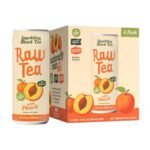 Raw Tea Sparkling Black Tea with Peach Juice - 4pk/34 fl oz