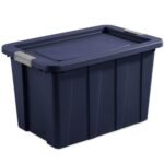 Sterilite Tuff1 30 Gal Plastic Storage Tote Bin w/Latching Lid, Blue (16 Pack) - Image 3