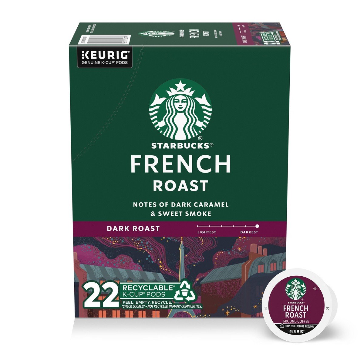 GUEST_eda7a6f9-d0ca-4e2b-b278-3dfbc7581814.jpg Starbucks K-Cup French Roast Dark Roast Keurig Coffee Pods - 22ct - Image 1