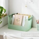Click in Place 20.7qt Open Front Plastic Storage Bin for Home and Office Organization Green Tint - Brightroomâ„¢ - Image 3